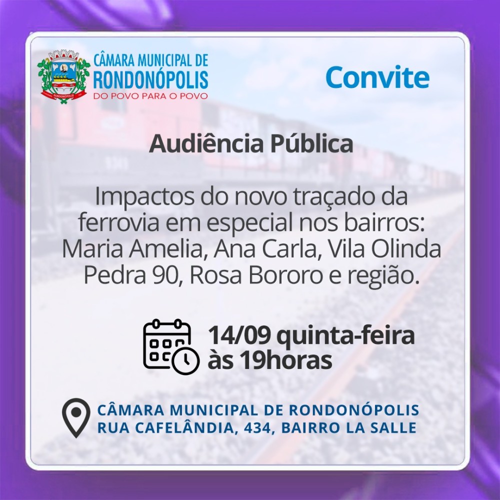 Câmara de vereadores vai discutir com a sociedade o destino dos trilhos de ferro