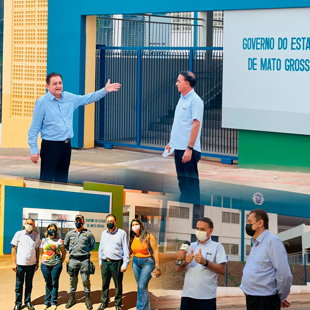 Vereador Cido Silva e o Deputado Sebastião Machado Rezende acompanham obras da Escola Militar de Rondonópolis