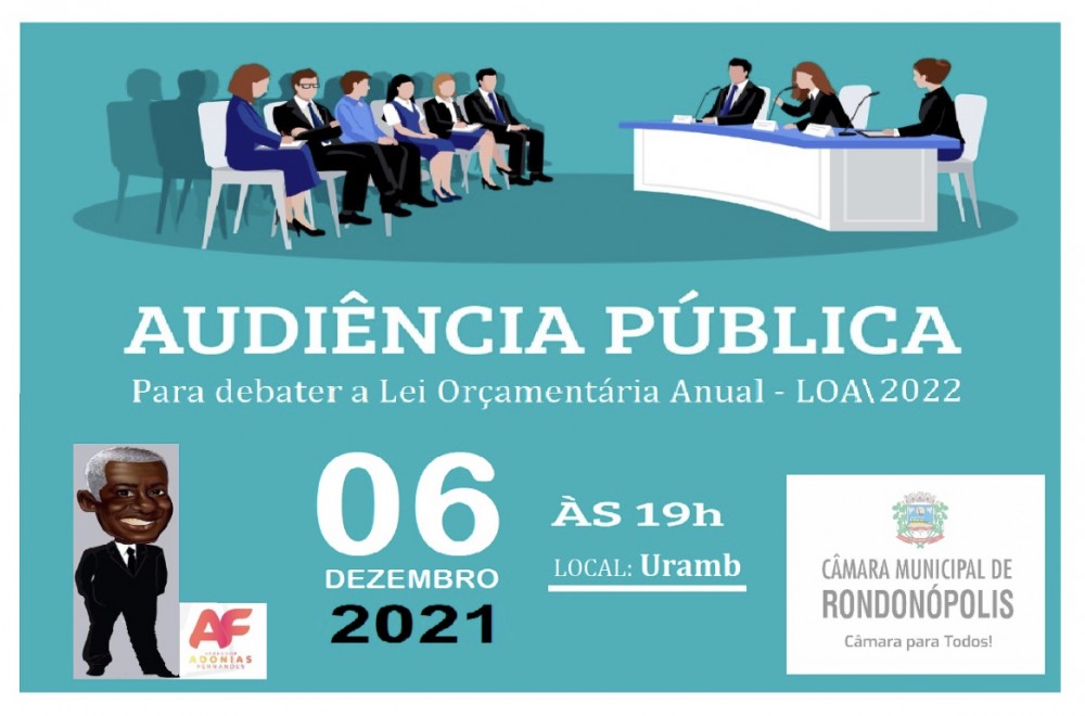 Audiências Públicas Legislativa para debater a Lei Orçamentária Anual - LOA para o exercício do ano de 2022.